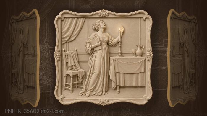 Vocalist sings softly beside the candle 3d STL model