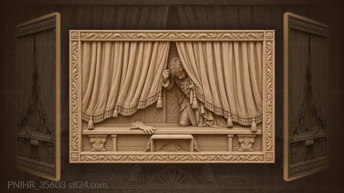 Dramatic curtains falling silent bow 3d STL model