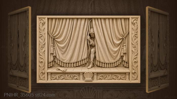 Dramatic stage scene with bow 3d STL model