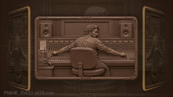 Sound engineer at mixing console 3d STL model