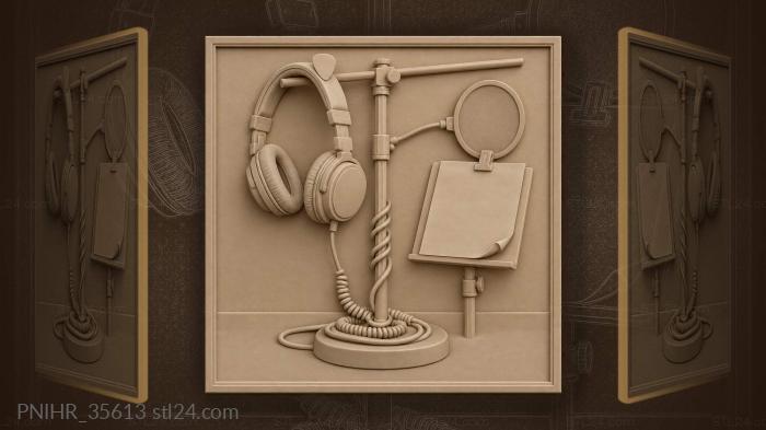 Headphones music studio recording session 3d STL model