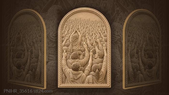 Concert crowd reaching for the light 3d STL model