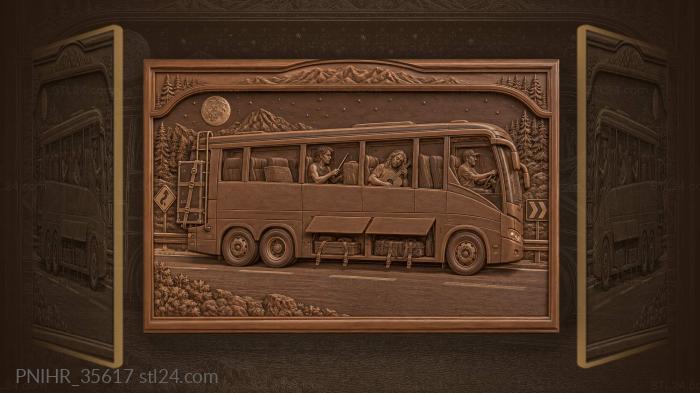 Night bus music on the road 3d STL model
