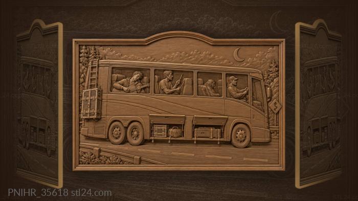 Night bus musicians on tour 3d STL model