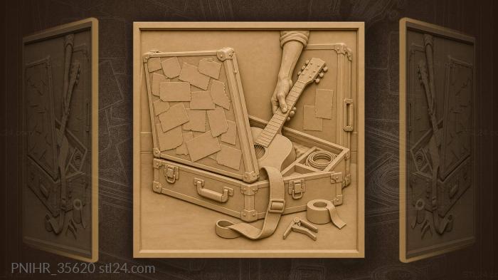 Guitar case travel memories stickers 3d STL model