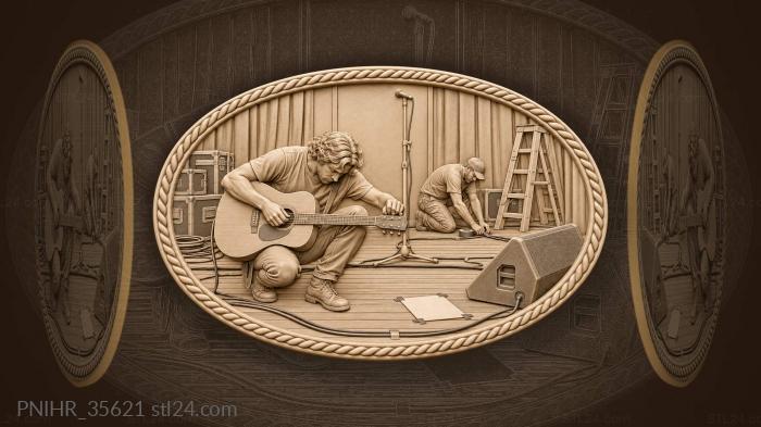Guitarist tunes the strings before the concert 3d STL model