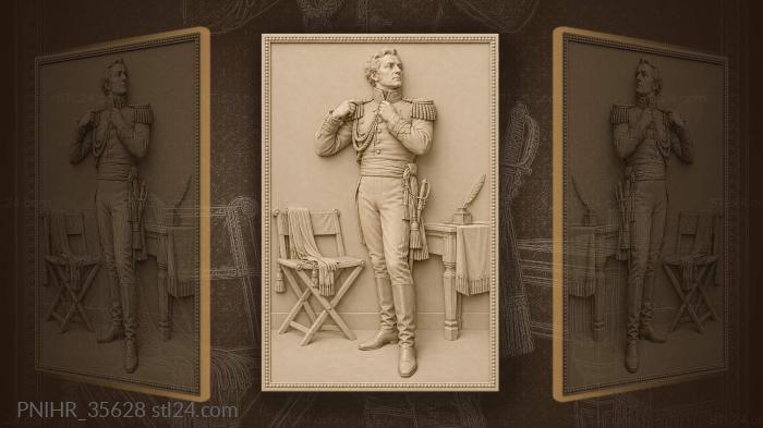 Officer adjusting uniform with camp gear 3d STL model