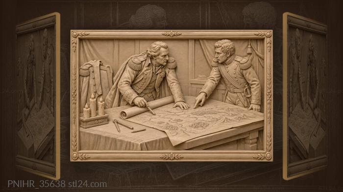 Military planning session tense debate 3d STL model