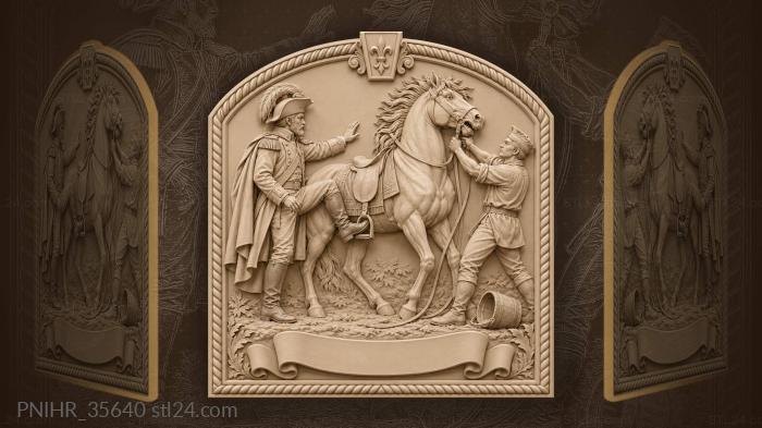 Commander calms restless warhorse orderly nearby 3d STL model