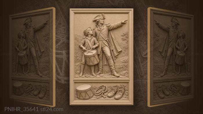 Drummer boy with commanding officer attention 3d STL model
