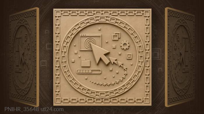 Cursor pulls window open scattering icons 3d STL model