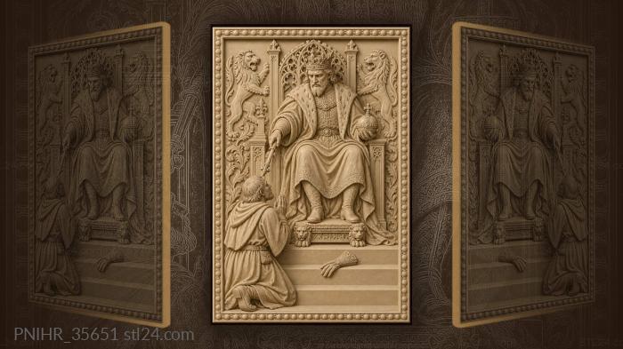 Sovereign answers a petitioner beside fallen glove 3d STL model