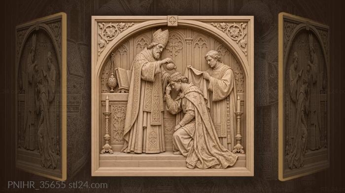 Coronation rite young king blessing altar 3d STL model