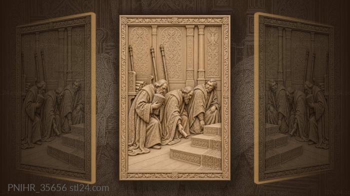 Boyars bow while one loses scroll 3d STL model