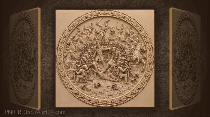 Infantry holds cavalry back with bayonets 3d STL model