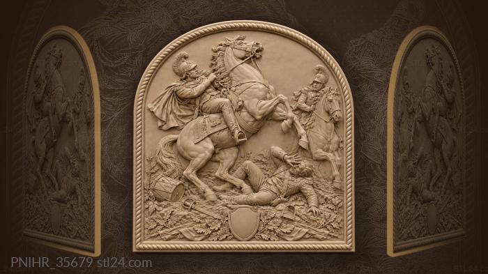 Wild horse above fallen warrior 3d STL model