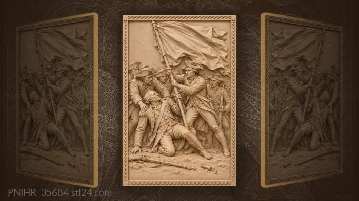 Banner stays aloft in warriors hands 3d STL model