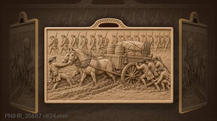 Stuck cart soldiers helping haul 3d STL model