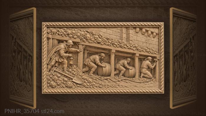 Fortress mine assault under walls 3d STL model
