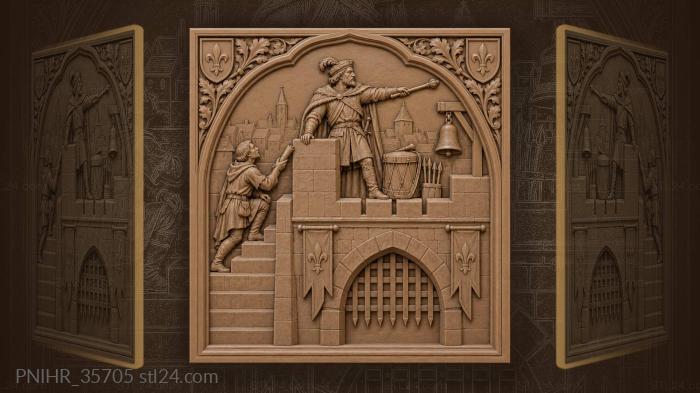 Voivode commanding from fortress gate 3d STL model