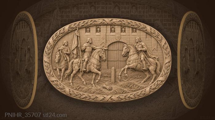 Envoy rides toward walls with truce cloth 3d STL model