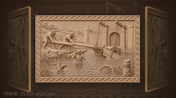 Broken bridge repair by the gate 3d STL model