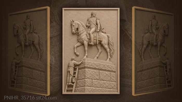 Workman on a ladder cleaning the pedestal · Napoleon Bonaparte 3d STL model