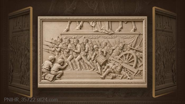 Ancient fighters clash beneath the monument 3d STL model