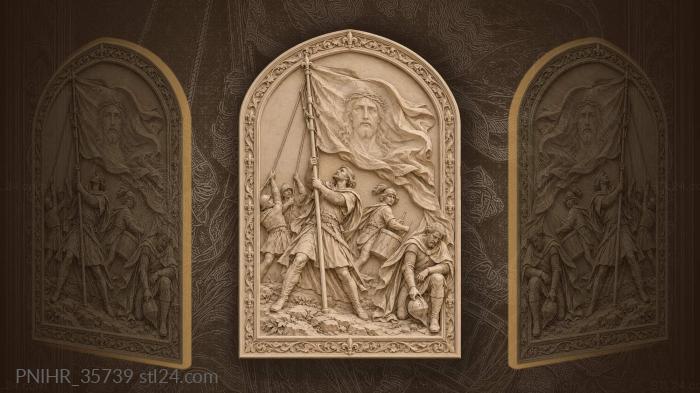 Banner bearer with holy image wind 3d STL model