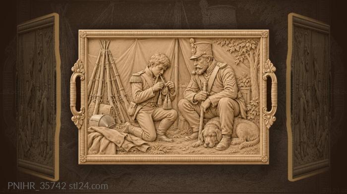 Young officer tying company cords 3d STL model