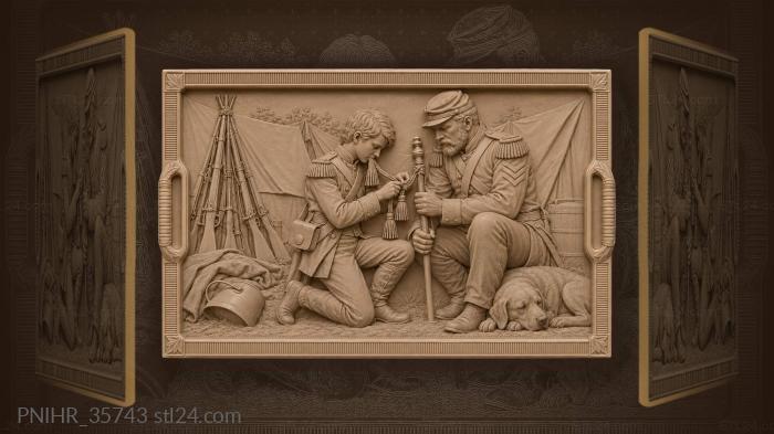Young ensign tying company badge knot 3d STL model