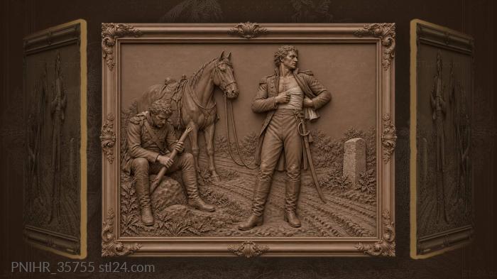 Wounded officer with broken staff road 3d STL model