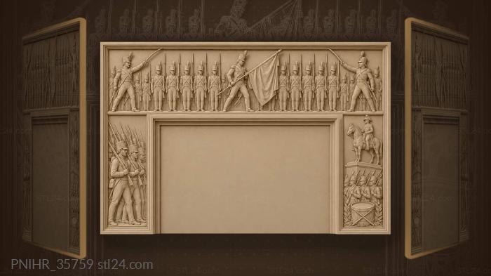 Company at parade standard lowered ranks 3d STL model
