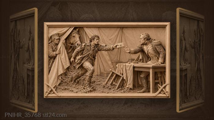 Courier bursts into tent with dispatch 3d STL model