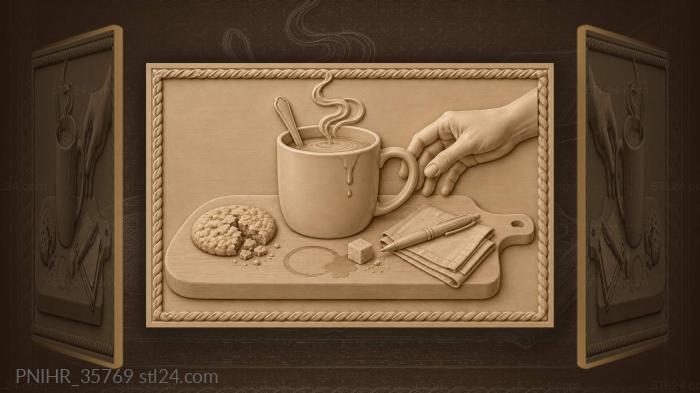 Coffee break morning still life 3d STL model