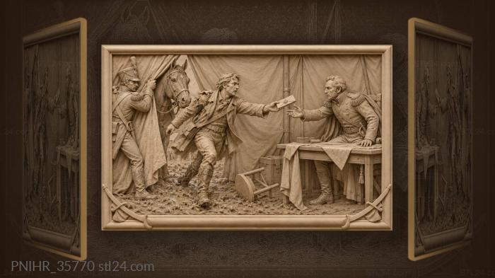 Commander takes urgent message from courier 3d STL model