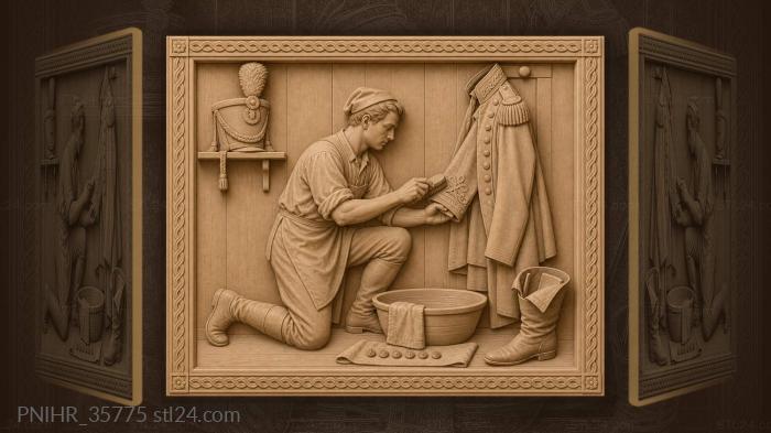Orderly brushing general’s coat details 3d STL model