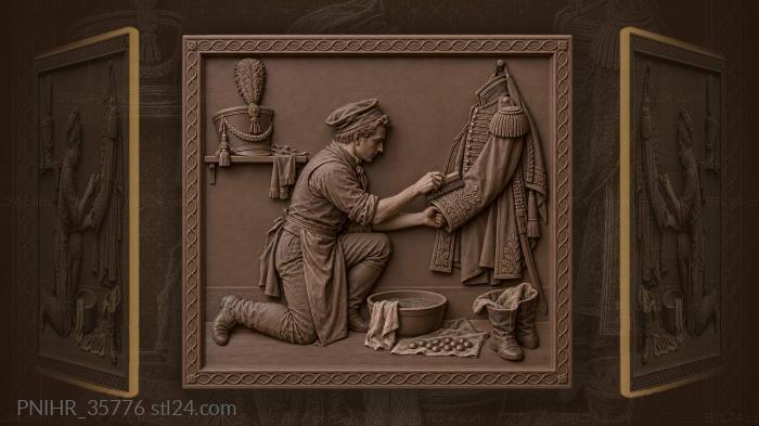 Officer’s coat cleaning meticulous detail 3d STL model