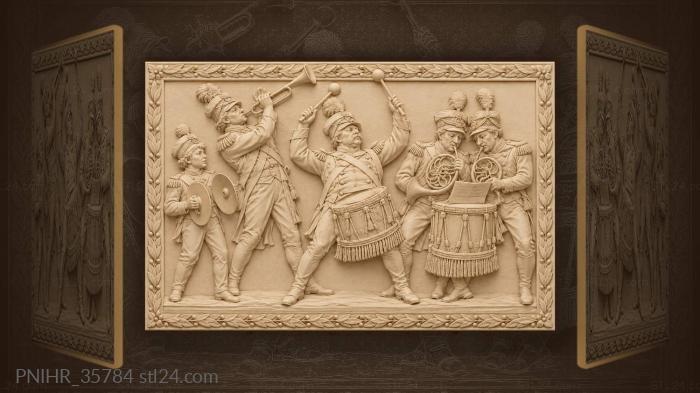 Military band vibrant musical performance 3d STL model