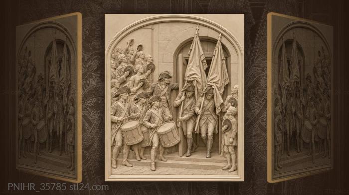 Military colours drum roll entrance 3d STL model