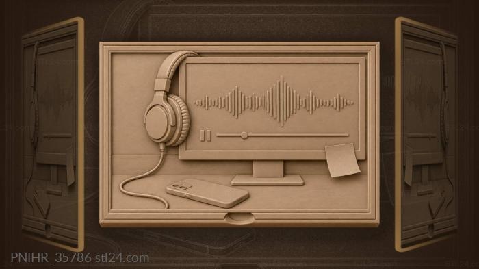 Headphones music tech digital life 3d STL model