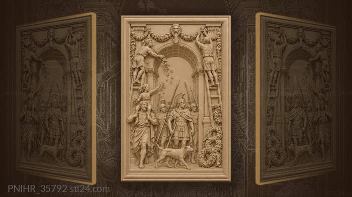 Column marches beneath decorated arch 3d STL model