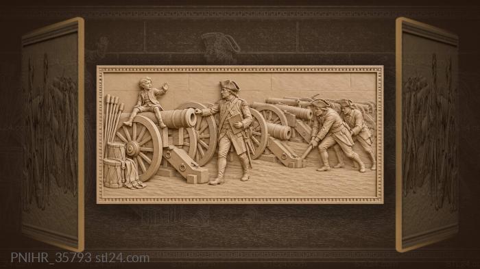 Captured cannons military square gun sergeant 3d STL model