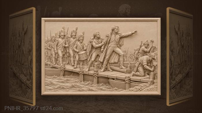 Dawn pontoon crossing military command · Napoleon Bonaparte 3d STL model