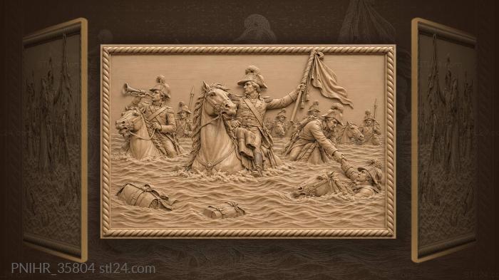 Cavalry crossing raging river battle 3d STL model