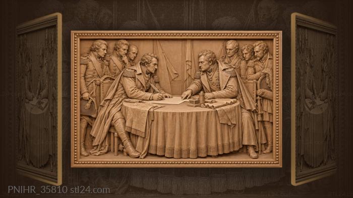 Peace treaty signing historical moment 3d STL model