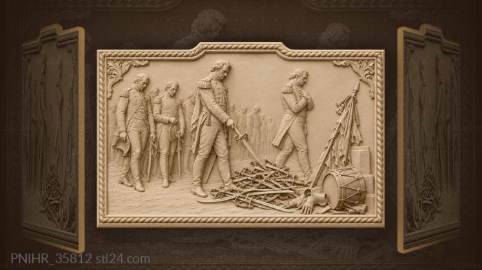 Defeated army laying down swords 3d STL model