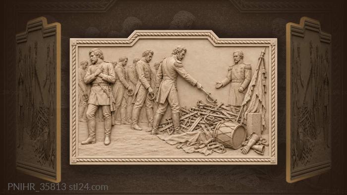 Defeated army laying down weapons 3d STL model
