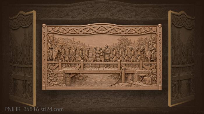 Sergeant tallies prisoners crossing the bridge 3d STL model