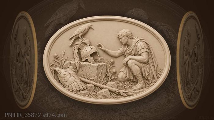 Crow claims the helmet after quarrel ends 3d STL model